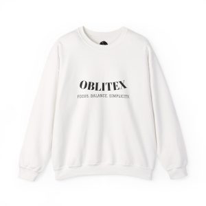 Oblitex Crewneck Sweatshirt — "FOCUS. BALANCE. SIMPLICITY." Minimalist Comfort