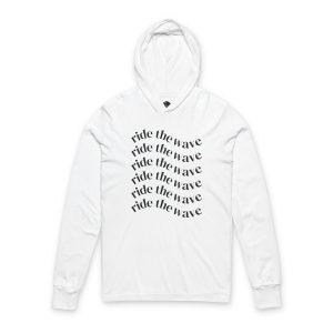 Ride the Wave Hooded Long Sleeve Tee — Minimal Surf Graphic
